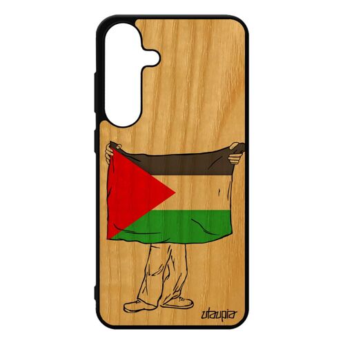 Coque Bois Pour Samsung Galaxy S25+ Plus Silicone Drapeau Palestine Palestinien 4g Telephone Basket Jo Case Foot Portable