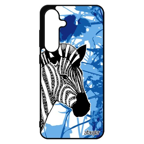 Coque Pour S24 Fe Silicone Zebre Case Ethnique Rayure Feuilles Dessin Original Bleu Azteque Femme Tribal Personnalis¿ Pour Samsung Galaxy