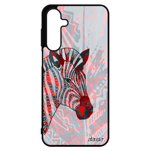 Coque Pour Pour Samsung Galaxy A16 4g 5g En Silicone Zebre Smartphone Etui Afrique Rayure Azteque Tribal Savane Garcon Pastel Rouge Cover
