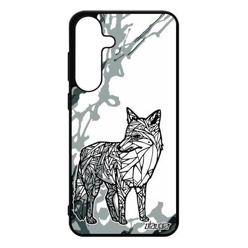 Coque Silicone De Protection Pour Galaxy S25+ Plus Renard 4g Azteque Telephone Gris Case Tatouage Peinture Arbre Animaux Solide Pour Samsung