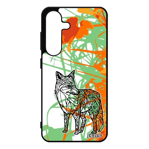 Coque pour galaxy S25 silicone renard feuilles fleur Orange animaux malin telephone tribal dessin de luxe antichoc mobile polaire pour Samsung