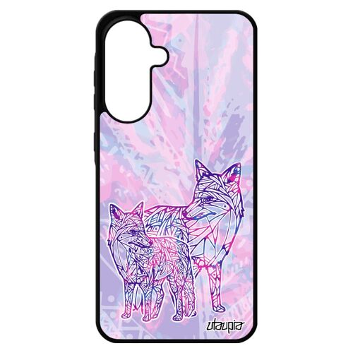 Coque Pour Samsung A56 5g Silicone Renard Violet Montagne Dessin Bebe Portable De Protection Plume Metal Multicolore Animaux Pour Galaxy
