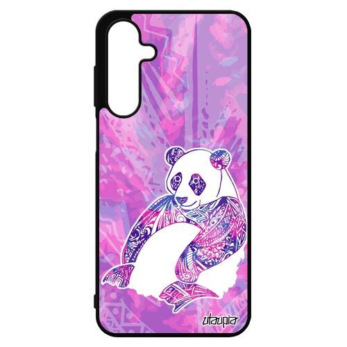 Coque Pour Samsung A16 4g 5g Silicone Panda Pastel Telephone Multicolore Asie Noir Violet Tribal Couleur Dessin Azteque Fille Pour Galaxy