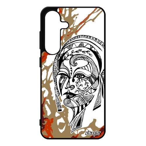 Coque Femme Pour Pour Samsung Galaxy S25 Silicone Telephone Peinture Noir Impression Marron Azteque Ethnique Fille Art Smartphone Tribal