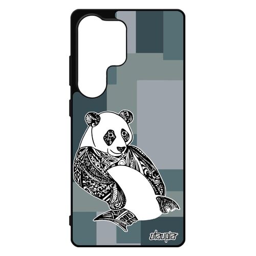 Coque Pour Samsung S25 Ultra Silicone Panda Cube Homme Azteque Portable 4g Ethnique Geometrique Animal Case Noir Et Blanc Bebe De Pour Galaxy