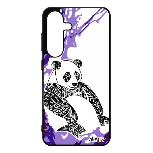 Coque Pour Samsung Galaxy S25 Silicone Panda 5g Souple Azteque Animal Arbre Antichoc Couleur Dessin Tribal Unique Violet Art Paix 4g Ours