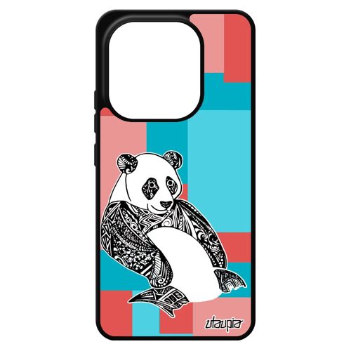 Coque Panda Pour Xiaomi Redmi Note 14 4g Europe Silicone Gel Symbole Ethnique Animaux Telephone Geometrique Azteque Rose Tribal Ecologie