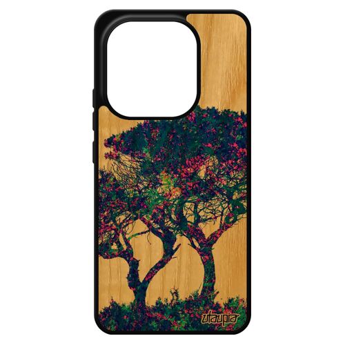 Coque Pour Xiaomi Redmi Note 14 4g Europe Bois Silicone Arbres Etui Feuilles Portable Bleu Ecologie Fleurs Gel Design Ecolo Zen Paysage
