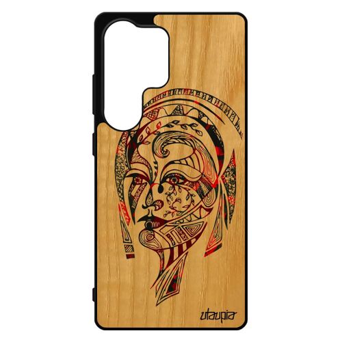 Coque Pour S25 Ultra Bois Silicone Femme Multicolore Case Rouge Dessin Smartphone Pastel Etui Azteque Fille Motif Tpu Pour Samsung Galaxy