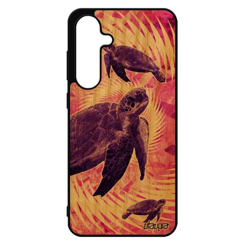Coque En Bois De Protection Pour S24 Fe Silicone Tortue Reptile Texture Animaux Rose Mandala Unique Personnalis¿ Luth Pour Samsung Galaxy