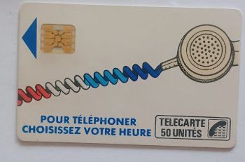 Ko58 Télécarte Carte Téléphone Cordon Blanc France Télécom Puce Sans Entourage 50 Unités Sc4 Or Sur Fond Blanc Trou 0.7