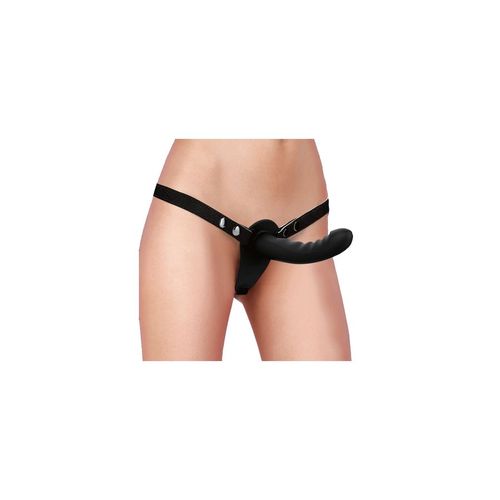 Gode Ceinture Double Dual Ribbed 15 X 3,3 Cm Noir