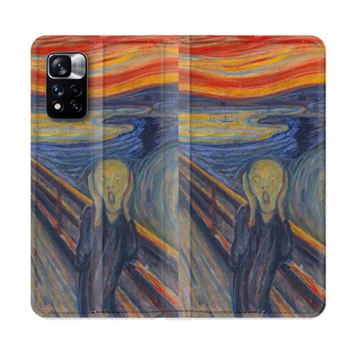 Housse Cuir Portefeuille Pour Xiaomi Redmi Note 11 Pro / 11 Pro 5g Peinture Le Cri