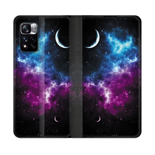 Housse Cuir Portefeuille Pour Xiaomi Redmi Note 11 Pro / 11 Pro 5g Univers Bleu Violet