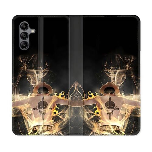 Housse Cuir Portefeuille Pour Samsung Galaxy A04s Manga One Piece Ace Noir