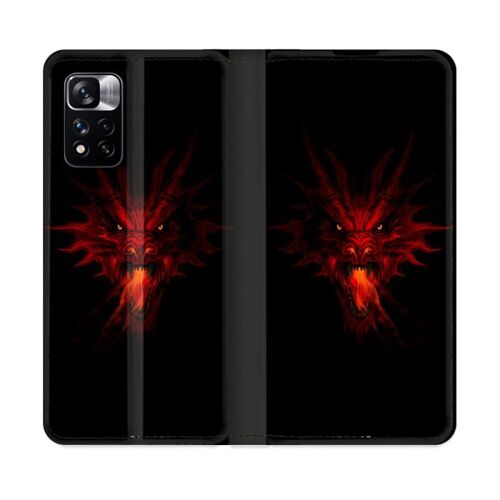 Housse Cuir Portefeuille Pour Xiaomi Redmi Note 11 Pro / 11 Pro 5g Fantastique Dragon Feu
