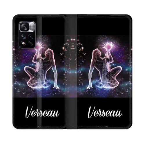 Housse Cuir Portefeuille Pour Xiaomi Redmi Note 11 Pro / 11 Pro 5g Signe Zodiaque 2 Verseau