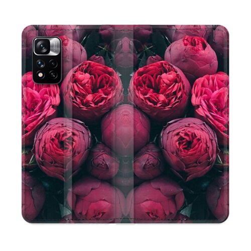 Housse Cuir Portefeuille Pour Xiaomi Redmi Note 11 Pro / 11 Pro 5g Fleur Pivoine