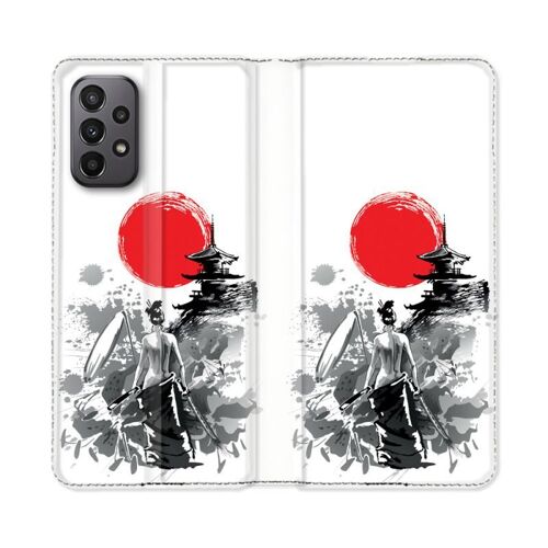 Housse Cuir Portefeuille Pour Samsung Galaxy A23 5g Voyage Japon Femme