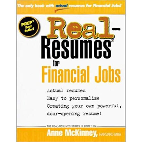 Real-Resumes For Financial Jobs (Real-Resumes Series)
