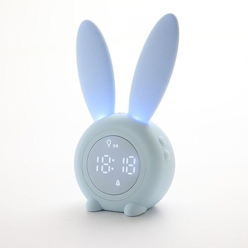 Petit réveil électronique à LED Réveil de dessin animé créatif pour enfants Horloge de bureau étudiant, bleu