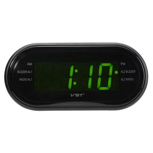1/2"" Affichage LED Réveil Minuterie Radio AM/FM Système 24 heures Multifonction, Jaune + Vert