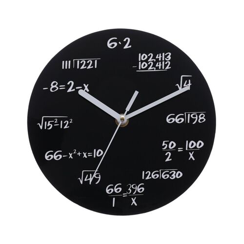 20 cm Mathématiques Ronde En Bois Horloge Murale Moderne Maison Salon Cuisine Montre Décor, Type 2