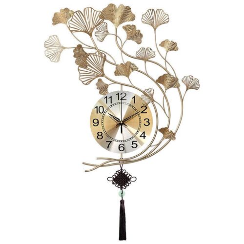 Ginkgo feuille horloge horloge murale salon maison mode personnalité créative horloge murale moderne minimaliste décoration