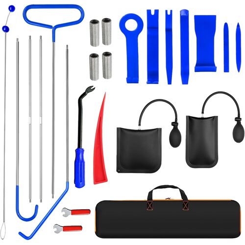 MEVRONISSHOP-24 Pièces Outils Demontage Garniture Auto, Outil de Suppression de Radio Audio, Outils de démontage de Garnitures pour Panneau Accessoires Porte Autoradio Tableau De Bord De Voiture (Ble