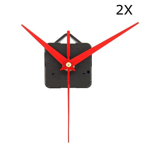 2pcs bricolage rouge triangle mains quartz horloge murale mécanisme de mouvement