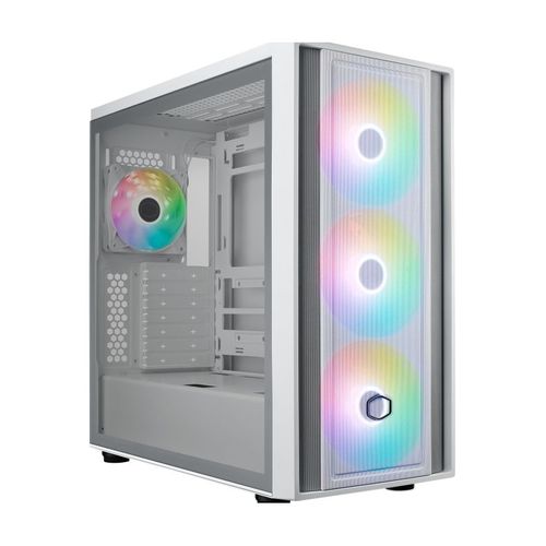 Boitier PC Moyen Tour ATX Cooler Master MasterBox 600 RGB avec panneau vitré - Blanc