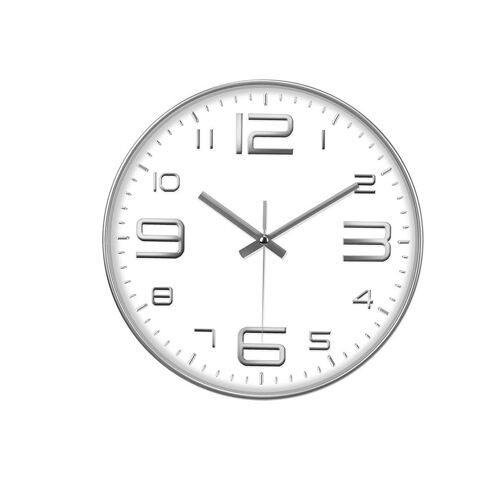 Horloge murale silencieuse en ABS noir/doré 12 pouces/30 cm, 7B