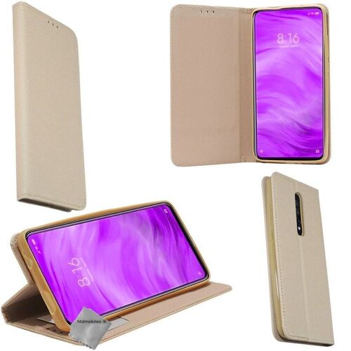 Housse etui coque pochette portefeuille pour Xiaomi Mi 9T Pro + verre trempe - OR MAGNET