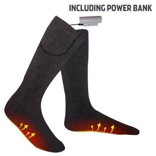 Trois Engrenages Chaussettes Usb Warm Foot Treasure Chaussettes Chauffantes Électriques Hiver Hommes Et Femmes Chaussettes Chauffe-Pieds, Banque D'alimentation Incluse