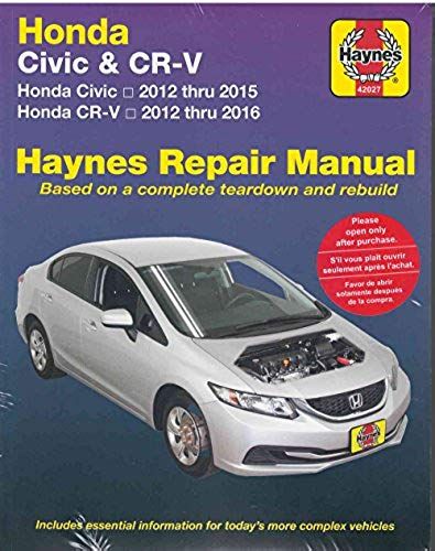 Honda Civic (12-15) & Cr-V (12-16) Haynes Manual (Usa)