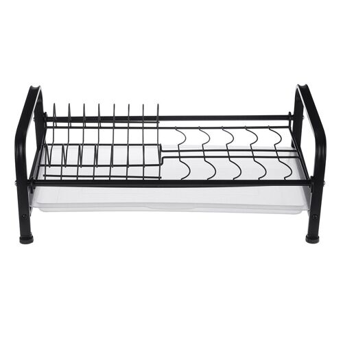 Étagère De Rangement Pour Vaisselle Monocouche 43 Cm Cuisine Ménage Égouttoir Comptoir Séchage Égouttoir À Vaisselle, Noir