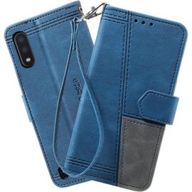 Coque Compatible Avec Galaxy A10, Portefeuille Housse En Cuir Pu Pour Samsung Galaxy A10, Magnetique Antichoc Flip Coque, Bleu