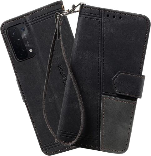 Coque Compatible avec Oppo A74 5G / Oppo A93 5G / Oppo A54 5G, Portefeuille Housse en Cuir PU pour Oppo A74 5G / Oppo A93 5G / Oppo A54 5G, Magnetique Antichoc Flip Coque, Noir