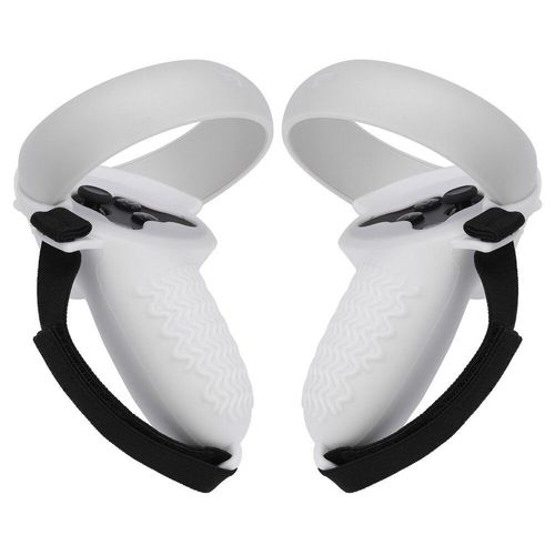 Masque Pour Les Yeux En Silicone Pare-Soleil Anti-Poussière Pour Casque Oculus Quest 2 Vr Lunettes Vr Capuchon En Silicone Controleur Poignée Housse De Protection, Blanc