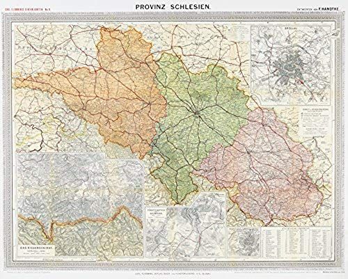 Historische Karte: Provinz Schlesien Im Deutschen Reich - Um 1910 [Gerollt]