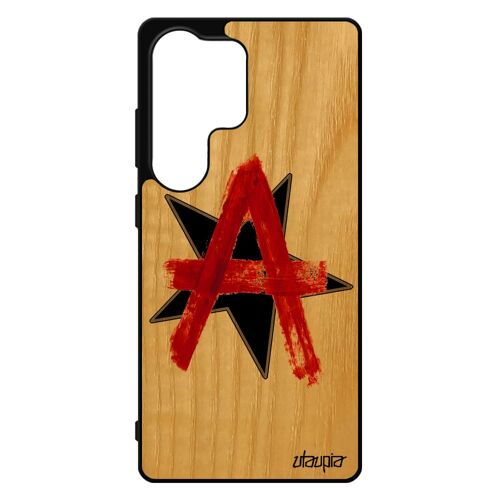 Coque Anarchie Pour Galaxy S25 Ultra Bois Silicone Etoile Rock Telephone Noir Unique Logo Revolution Motif 4g Urbain Punk Graff Pour Samsung