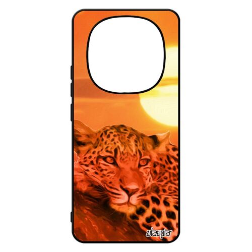 Coque Leopard Guepard Jaguar Pour Pour Xiaomi 14 Pro+ Plus 5g /Redmi Note 14 Pro Silicone Orange Couch¿ De Soleil Noir Animal Design Etui