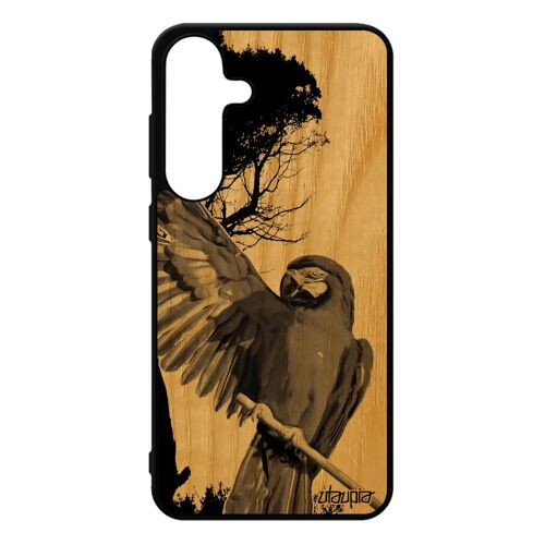 Coque Bois Telephone S25+ Plus Silicone Perroquet 4g Animaux Design Fr¿Ne Arbre Perruche Etui Oiseau Gris Unique Case Pour Samsung Galaxy