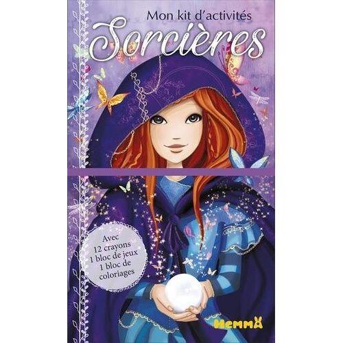 Mon Kit D'activités Sorcières - Avec 12 Crayons De Couleur, 1 Bloc De Jeux, 1 Bloc De Coloriages