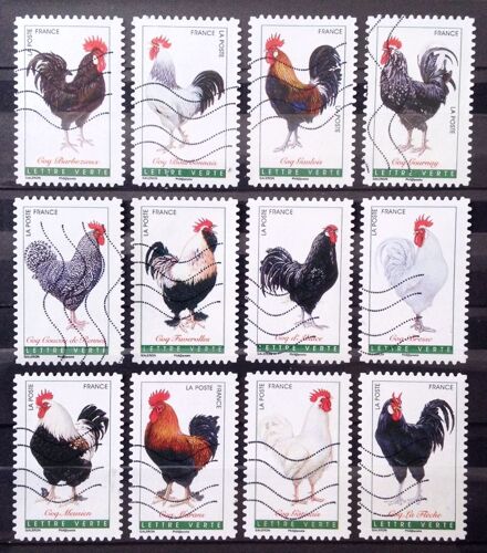 Série Coqs De France - 1244 1245 1246 1247 1248 1249 1250 1251 1252 1252 1254 1255 Obl - Cote 7,20 - France Année 2016 - N25326