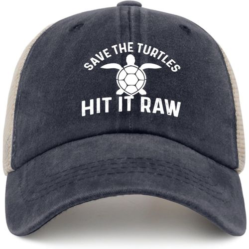 Casquette De Camionneur Save The Turtles Pour Hommes, Casquette En Maille Amusante Pour L'été