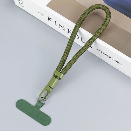 Lanière De Téléphone Portable Courte Tressée Universelle Réglable,Anneau De Chaîne Suspendu Avec Patch Dragonne Détachable Pour Téléphone Portable-Autre-Deep Green