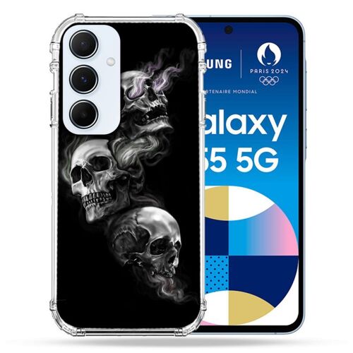 Coque Renforcé Pour Samsung Galaxy A55 5g Tete De Mort Triple