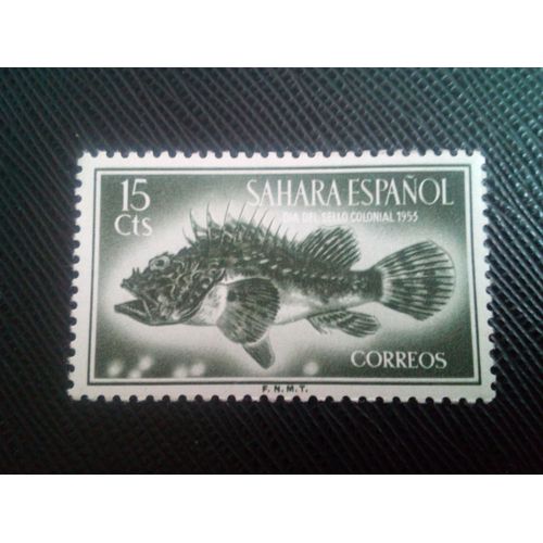 Timbre Sahara Espagnol Y T 97 Rascasse Rouge (Scorpaena Scrofa) 1953 ( 031206 )