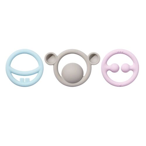 Set De 3 Anneaux De Dentition Tactiles Pastel Nigi, Nagi & Nogi - Moluk